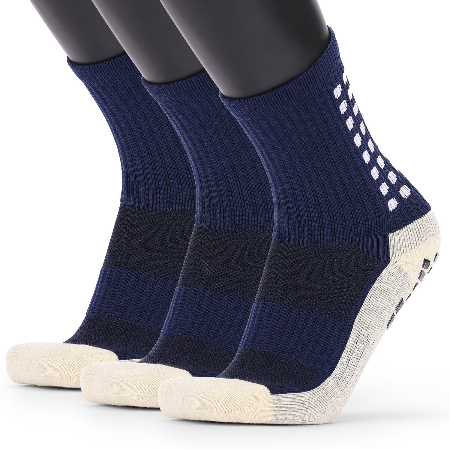 3/1pairs Men's Anti Slip Football Socks Athletic Long Socks Absorbent